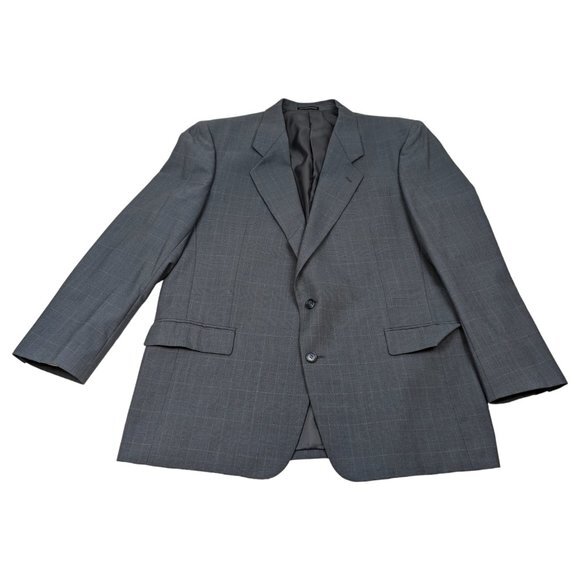 Pierre Balmain Paris Marseille Gray Plaid Suit Jacket Single-breasted 46L - Picture 2 of 16